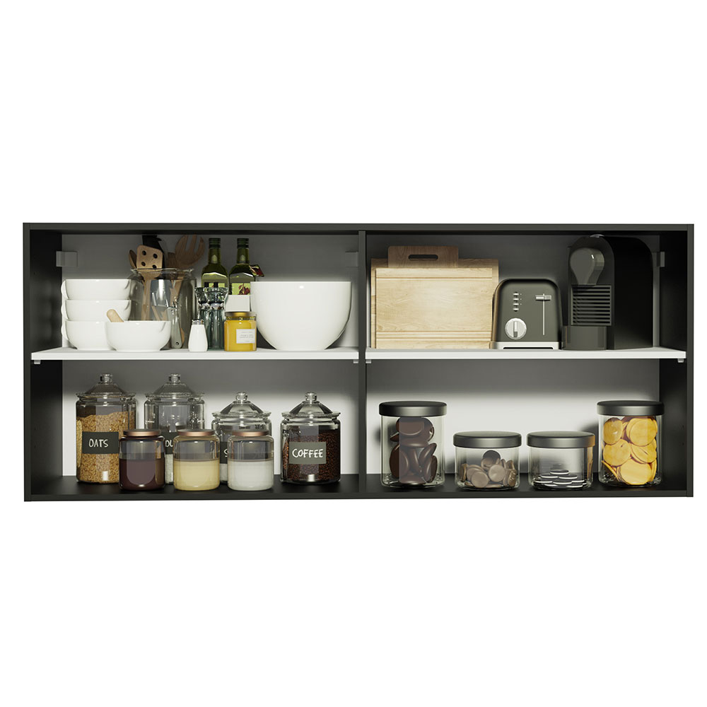 Alacena Gabinete Superior Cocina Madesa Reims 120cm Negro.