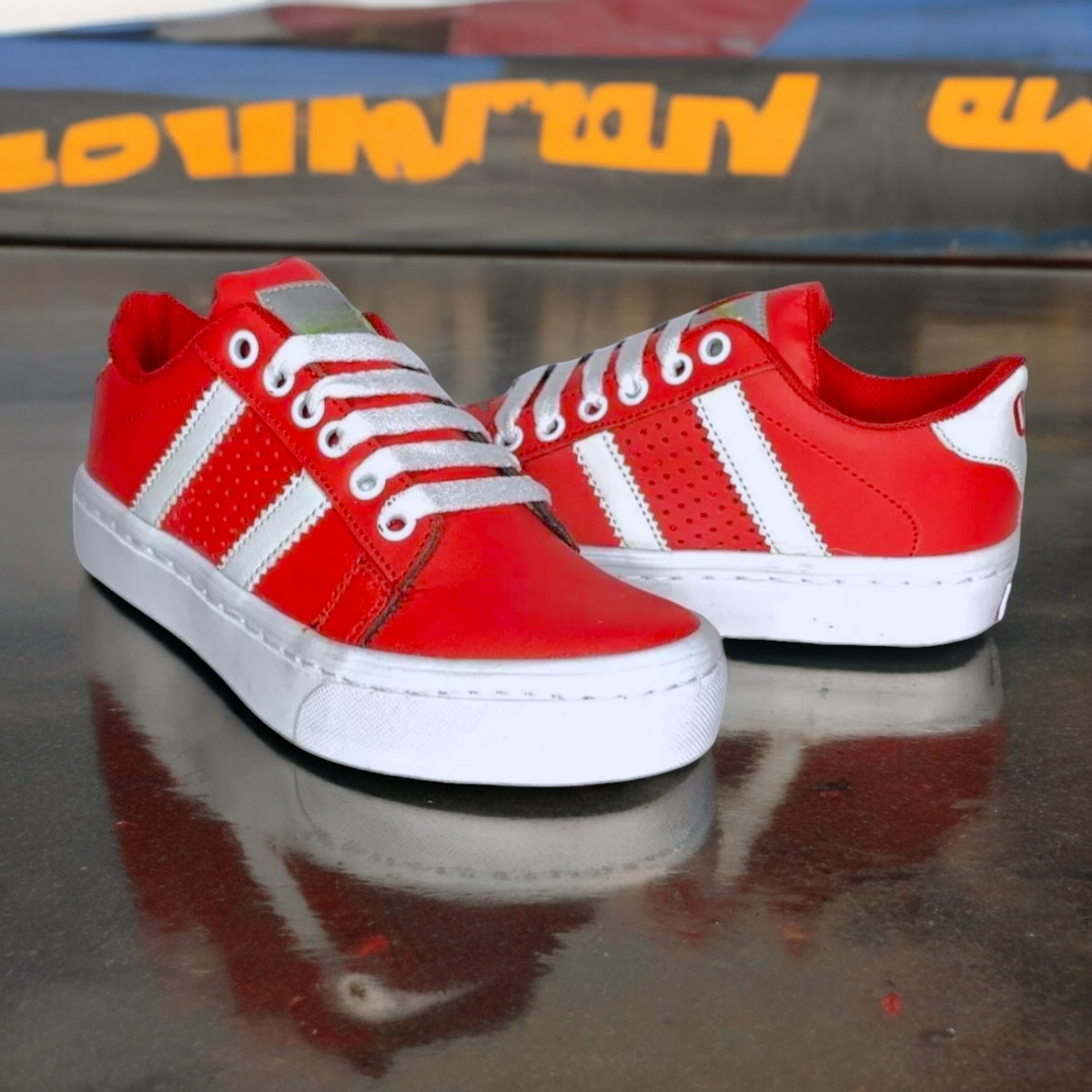 Tenis Sneaker Urbano Rojos Deportivo Para Niños 2 Al 6.