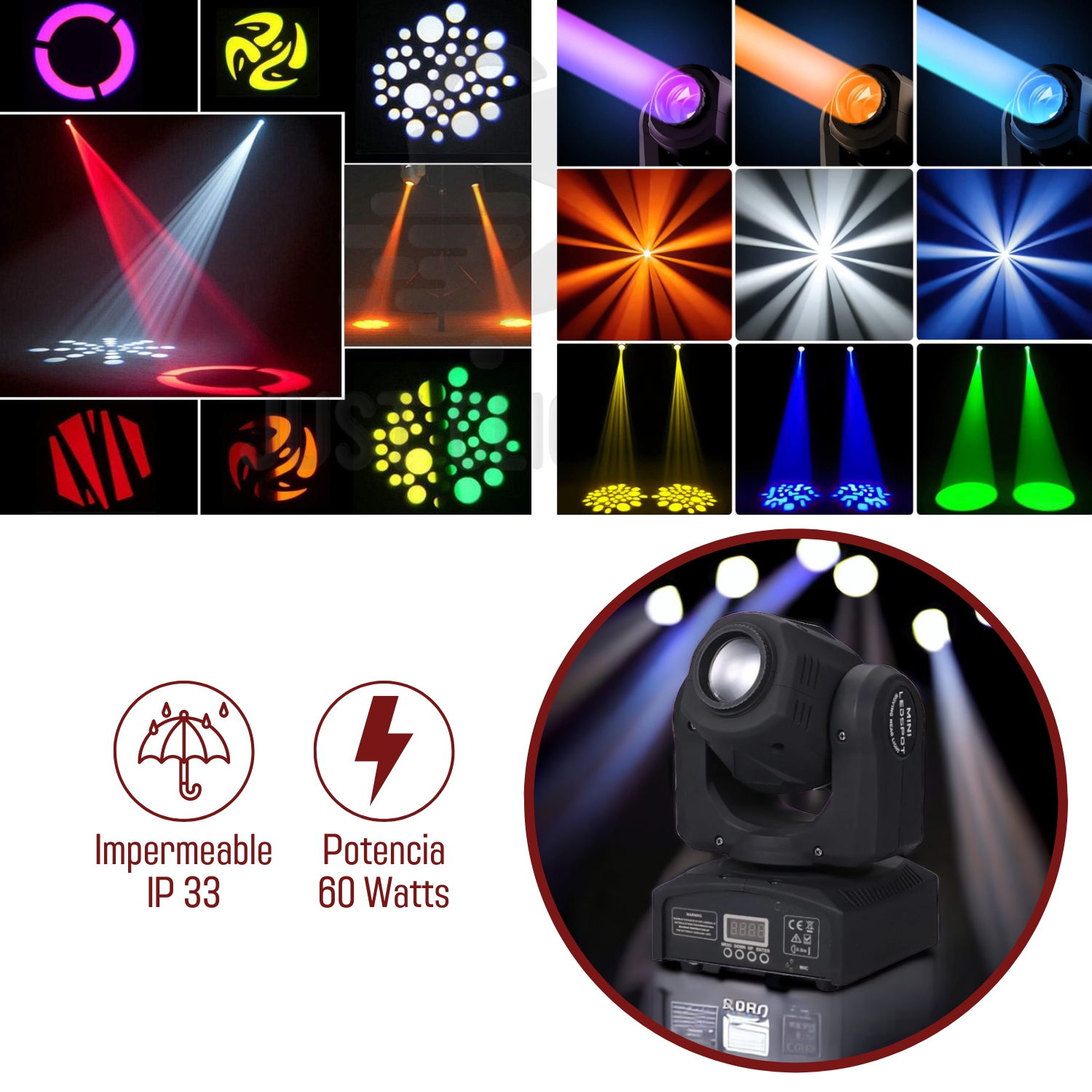 Cabezal Movible de Luces Para Fiestas DJ