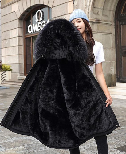 Abrigo De Invierno Para Mujer Abrigo Con Capucha De Felpa.