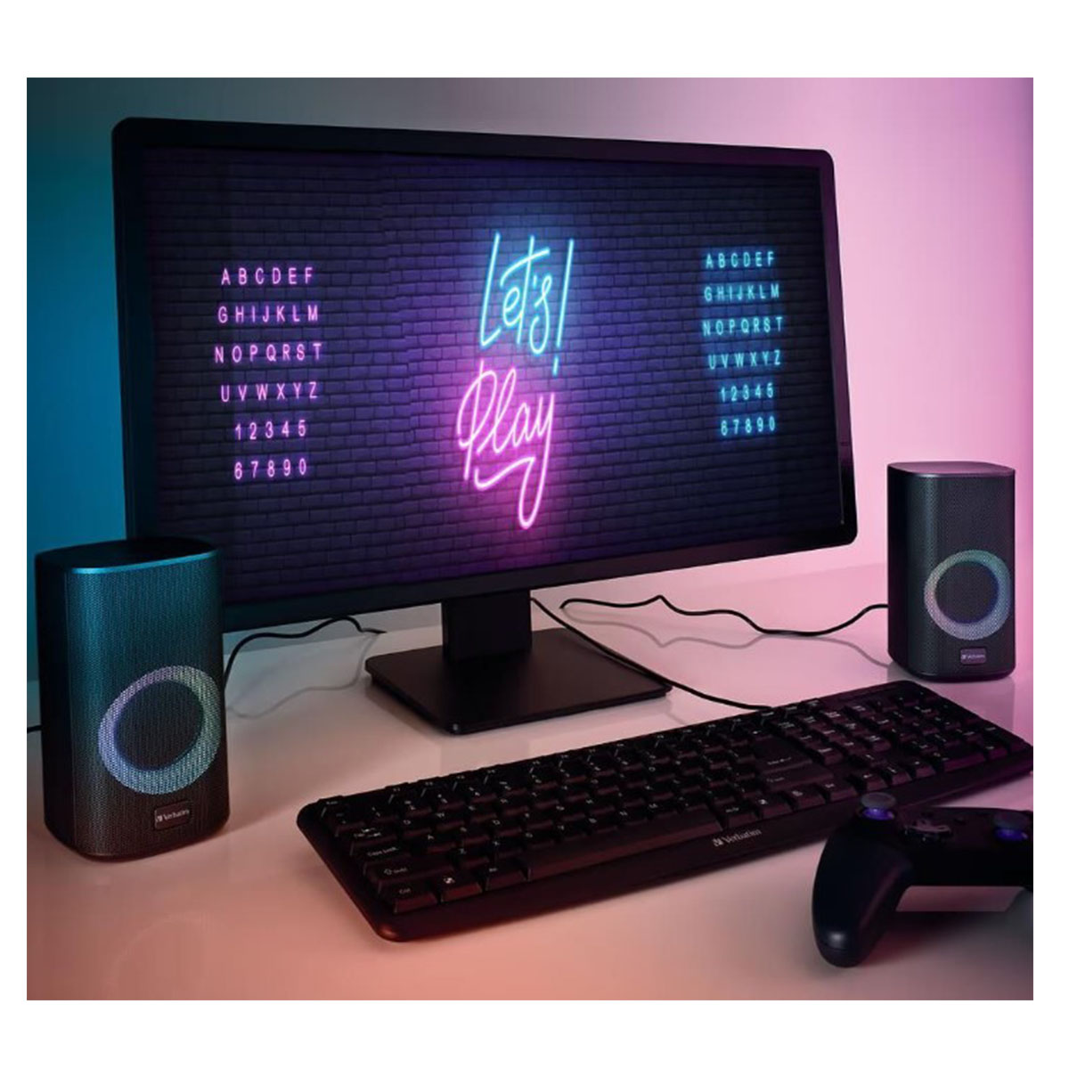 Bocinas RGB estéreo para juegos de escritorio Verbatim Grafito 70748.