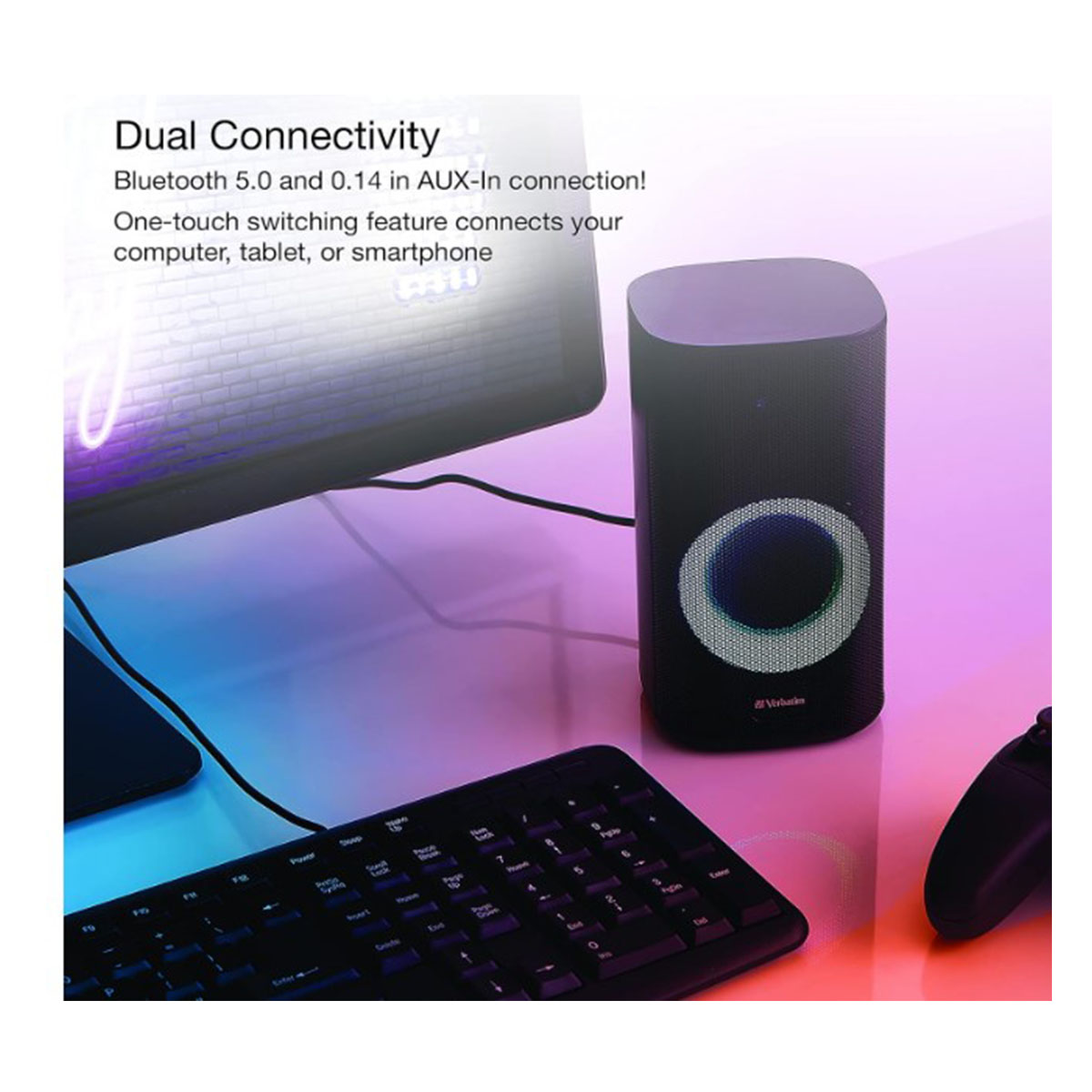 Bocinas RGB estéreo para juegos de escritorio Verbatim Grafito 70748.