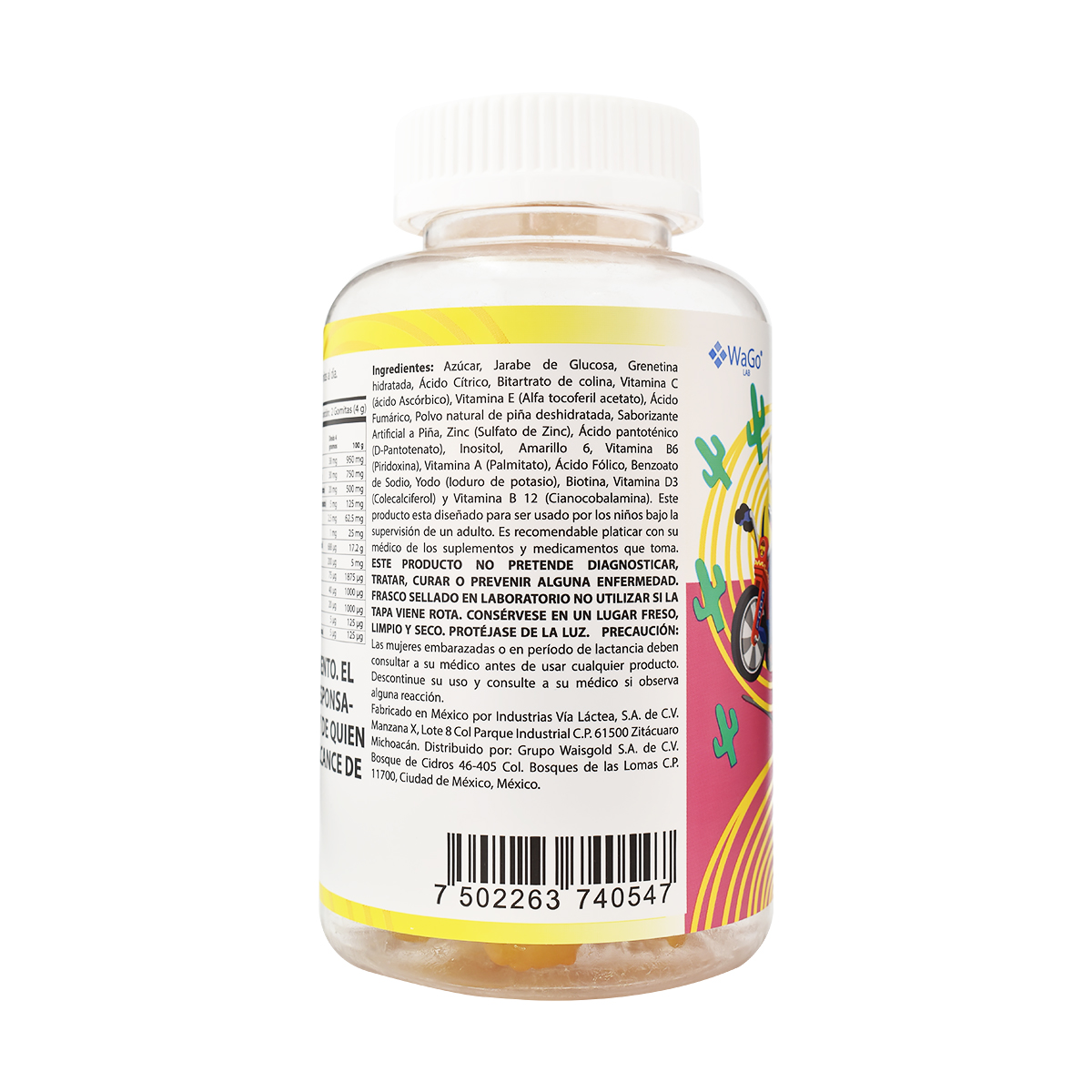 Gummies Minions WaGo LAB 120 Pzas. Cont. 240g Gomitas con vitaminas y minerales para niños y adultos