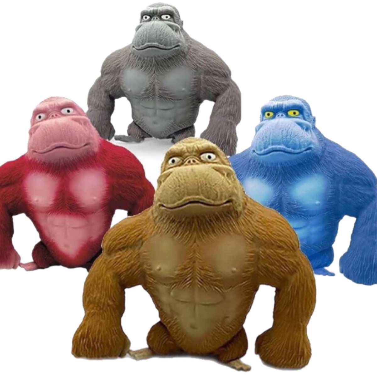 3 Gorila Estirable Ch Juguete Antiestrés Suave Squishy 260g.