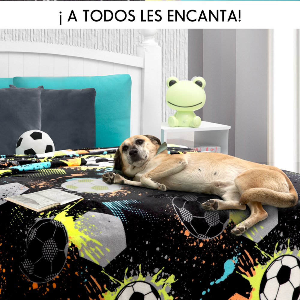 Frazada Térmica Balones Matrimonial Negra.