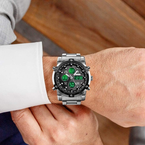 Reloj Elegante Skmei 1389 Triple Hora Acero Inoxidable