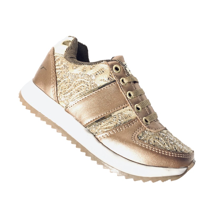 Tenis Urbano Para Niña Bebe Dorado 15-21.