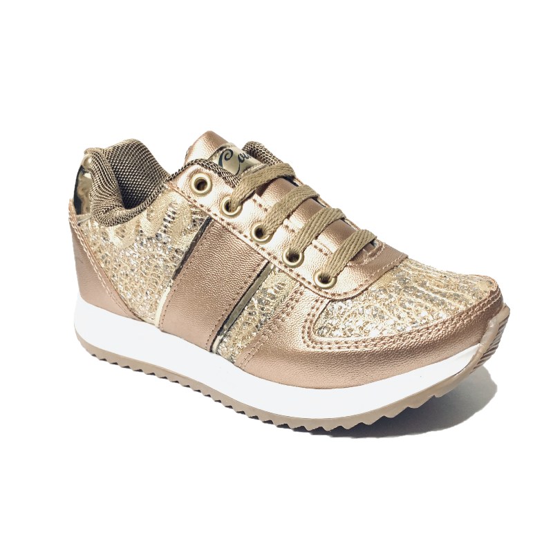 Tenis Urbano Para Niña Bebe Dorado 15-21.