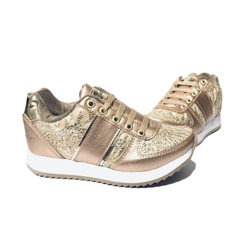 Tenis Urbano Para Niña Bebe Dorado 15-21.