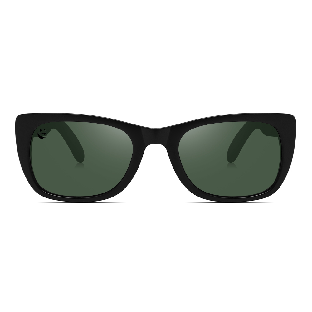 Lentes Gafas de Sol Polarizados para Mujer Dama PANDAS de Madera UV400 Danta Negro.