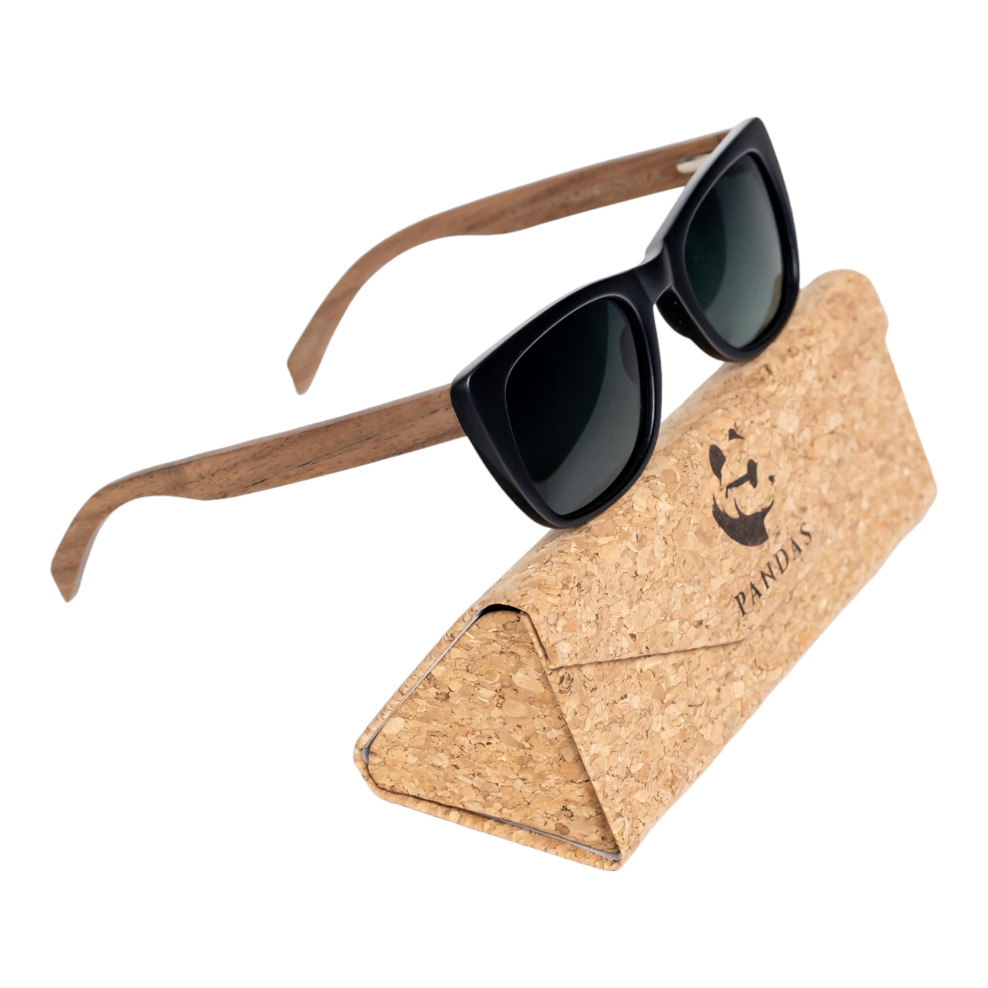 Lentes Gafas de Sol Polarizados para Mujer Dama PANDAS de Madera UV400 Danta Negro.