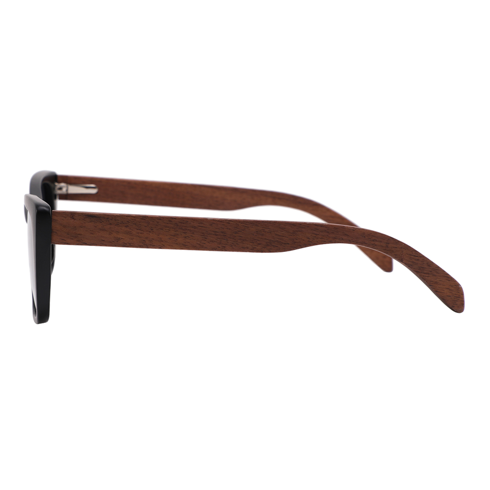 Lentes Gafas de Sol Polarizados para Mujer Dama PANDAS de Madera UV400 Danta Negro.