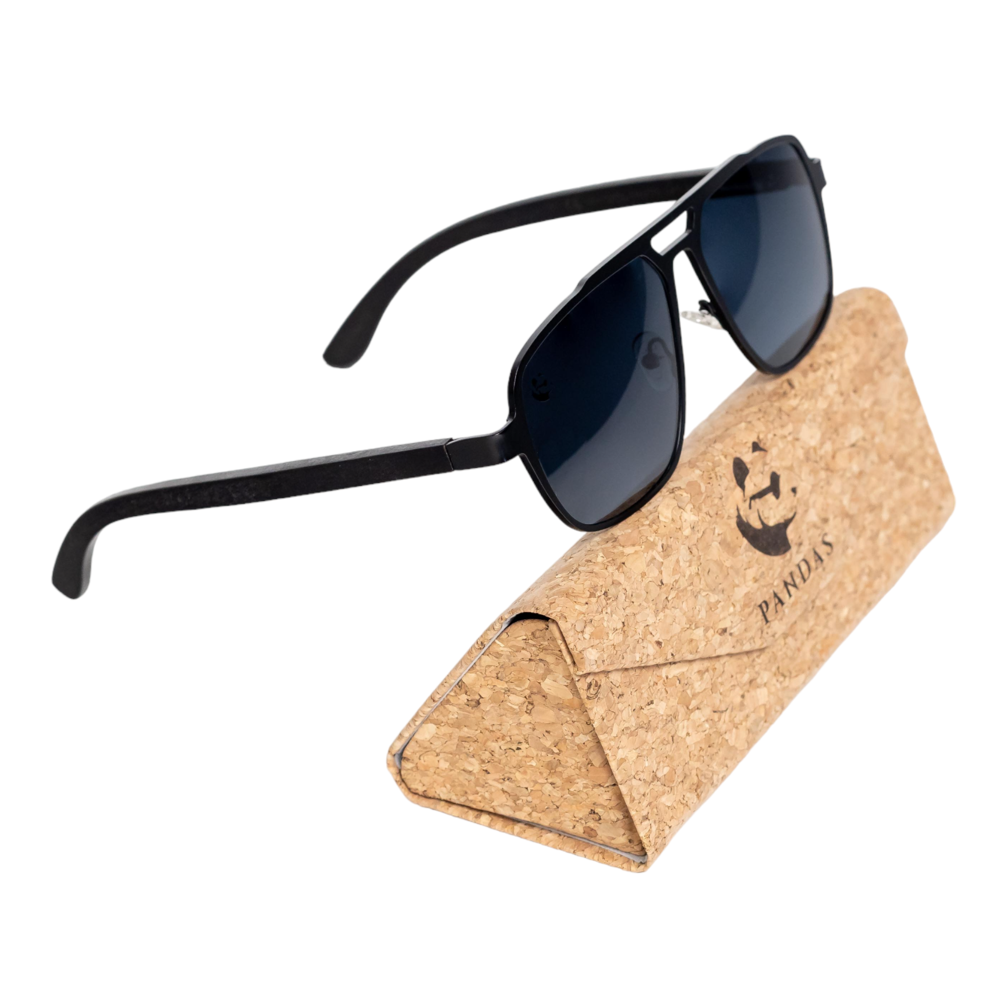 Lentes Gafas de Sol Polarizados para Hombre Caballero PANDAS de Madera UV400 Oso Negro.