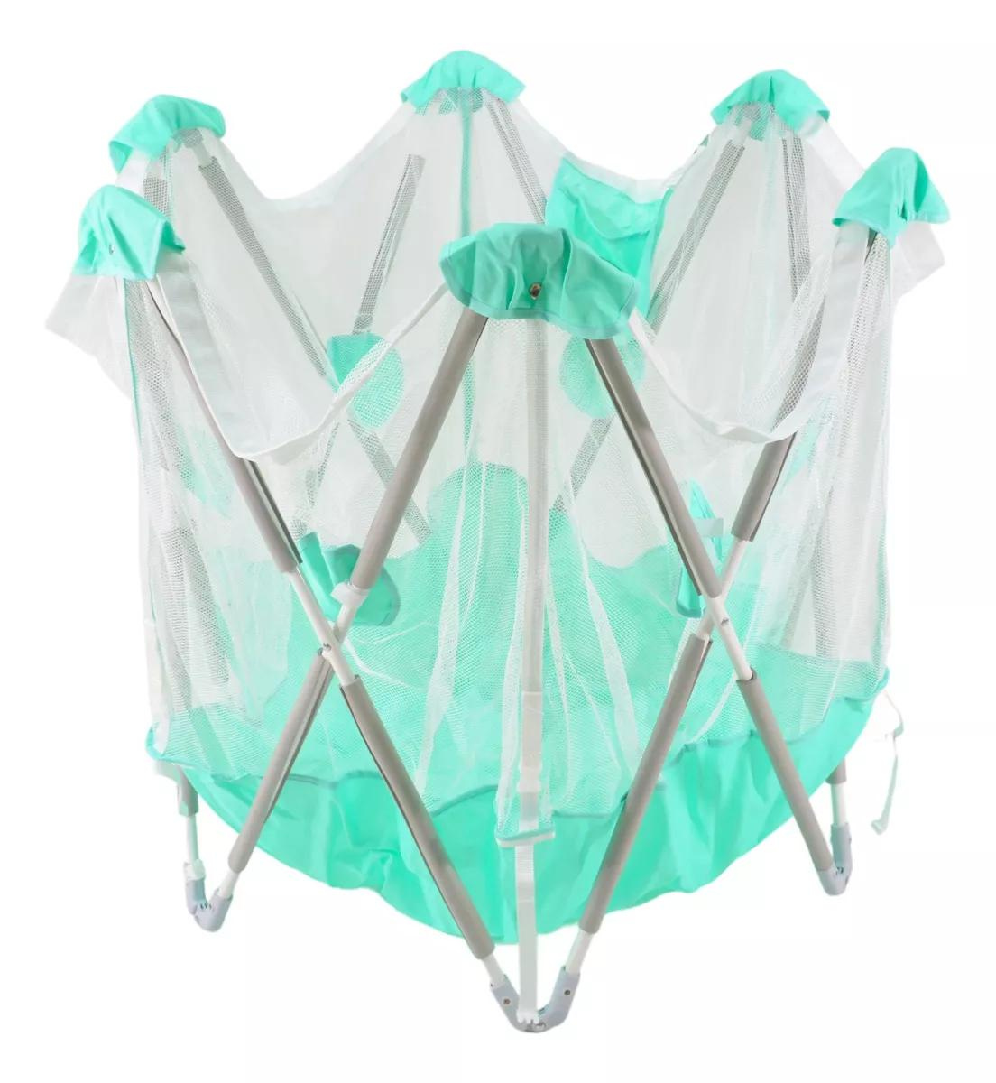 corral para bebe plegable portable azul.