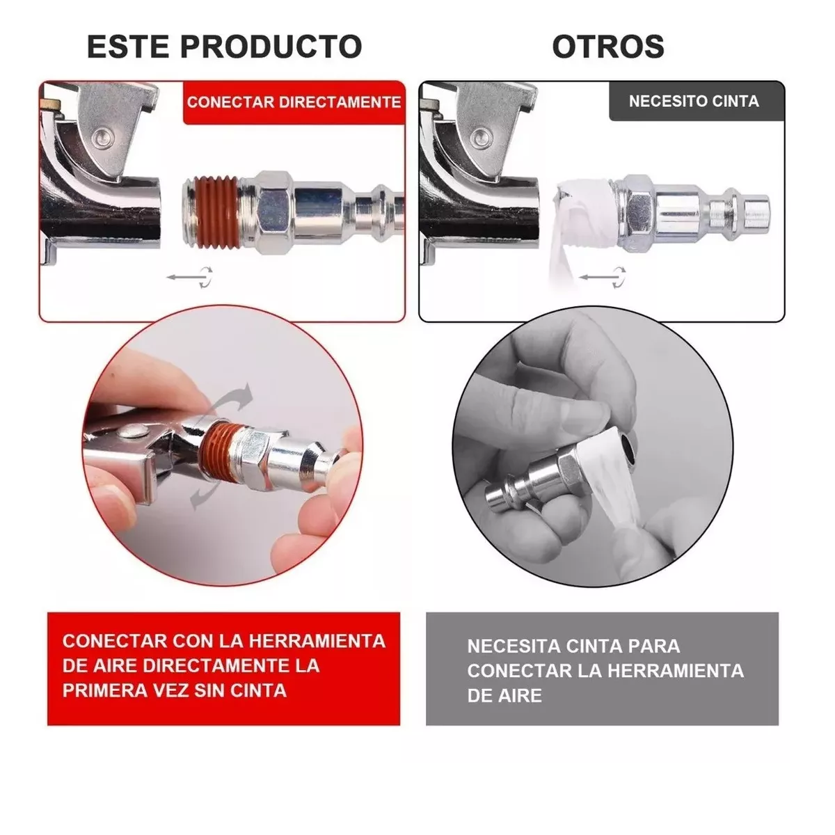 Kit Accesorios Compresor De Aire 17 Piezas Con Pistola
