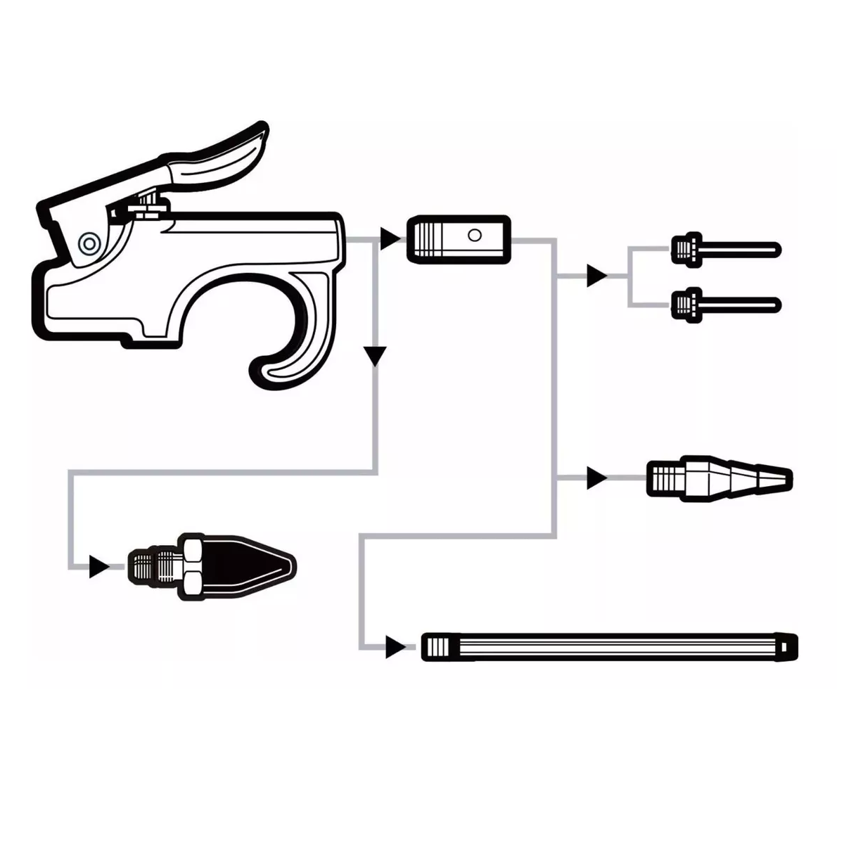 Kit Accesorios Compresor De Aire 17 Piezas Con Pistola