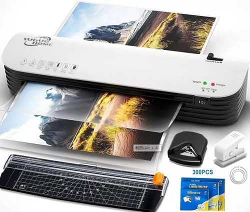 Laminadora Enmicadora Térmica+cortador De Papel+300 Micas.