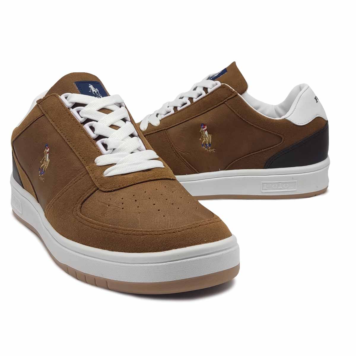 Tenis Polo Club 628 Café Blanco Hombre Casuales 