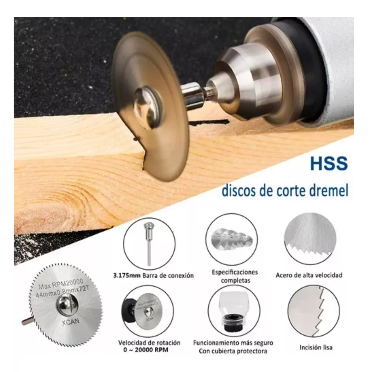 Kit Discos Corte Sierra Hss Para Dremel Mototool Taladro 129 Pzas