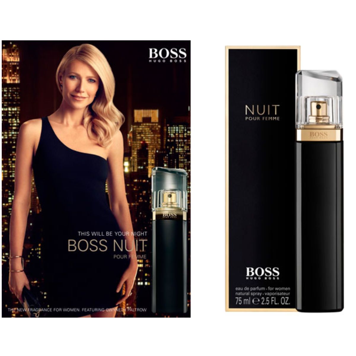 Perfume Hugo Boss NUIT POUR FEMME Para Dama Eau De Parfum 75 ml.