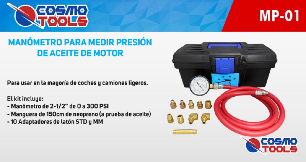 Manómetro para presión de aceite automotriz Cosmotools MP-01