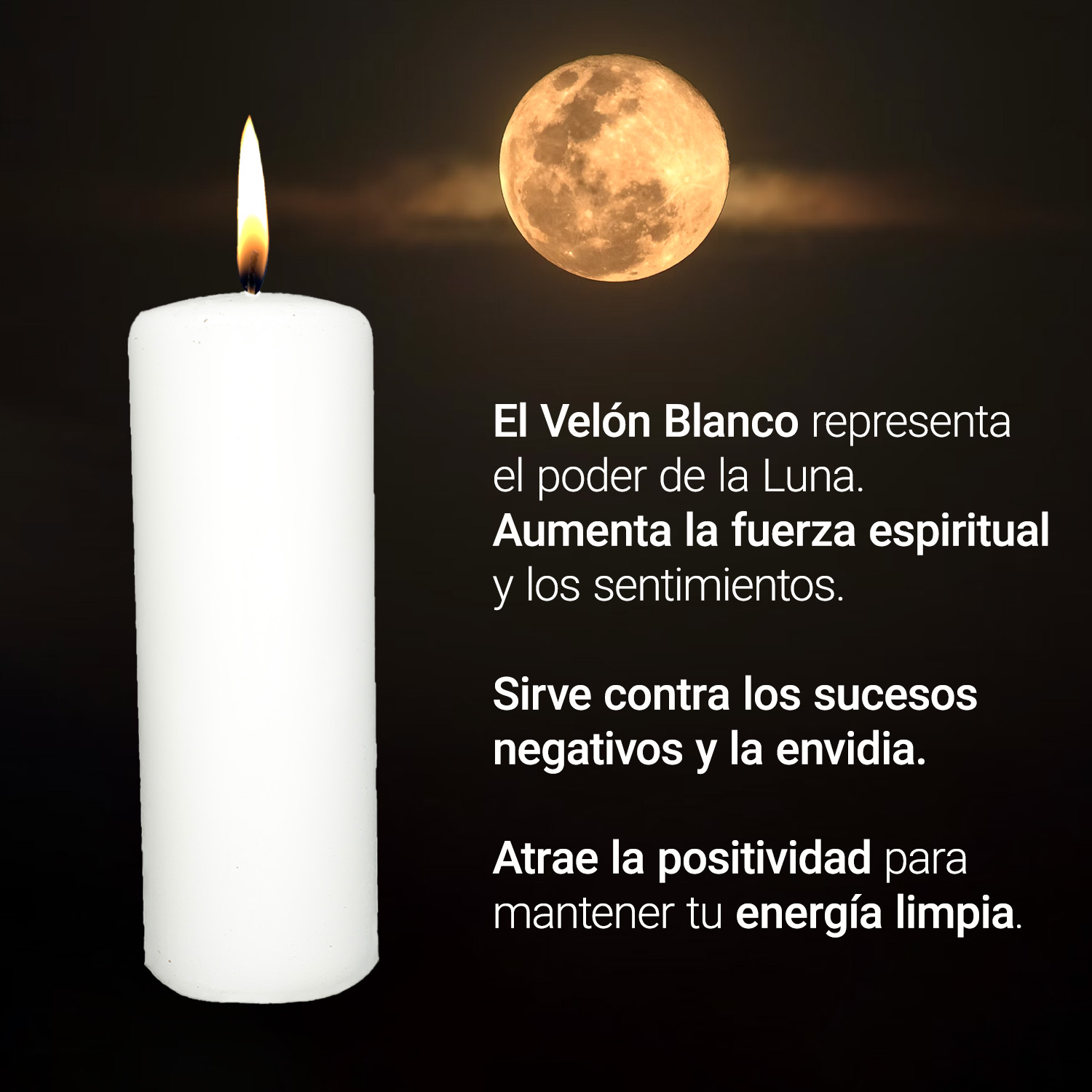 Vela Velón Cirio Blanco 19 Cm (g) Limpias Amarres Amor