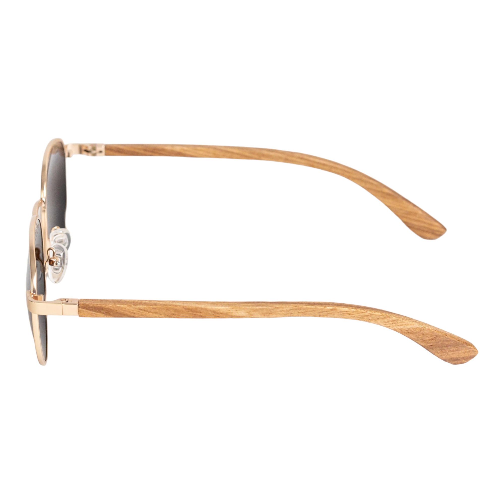 Lentes Gafas de Sol Polarizados PANDAS Unisex Redondos de Madera UV400 Grulla Café.