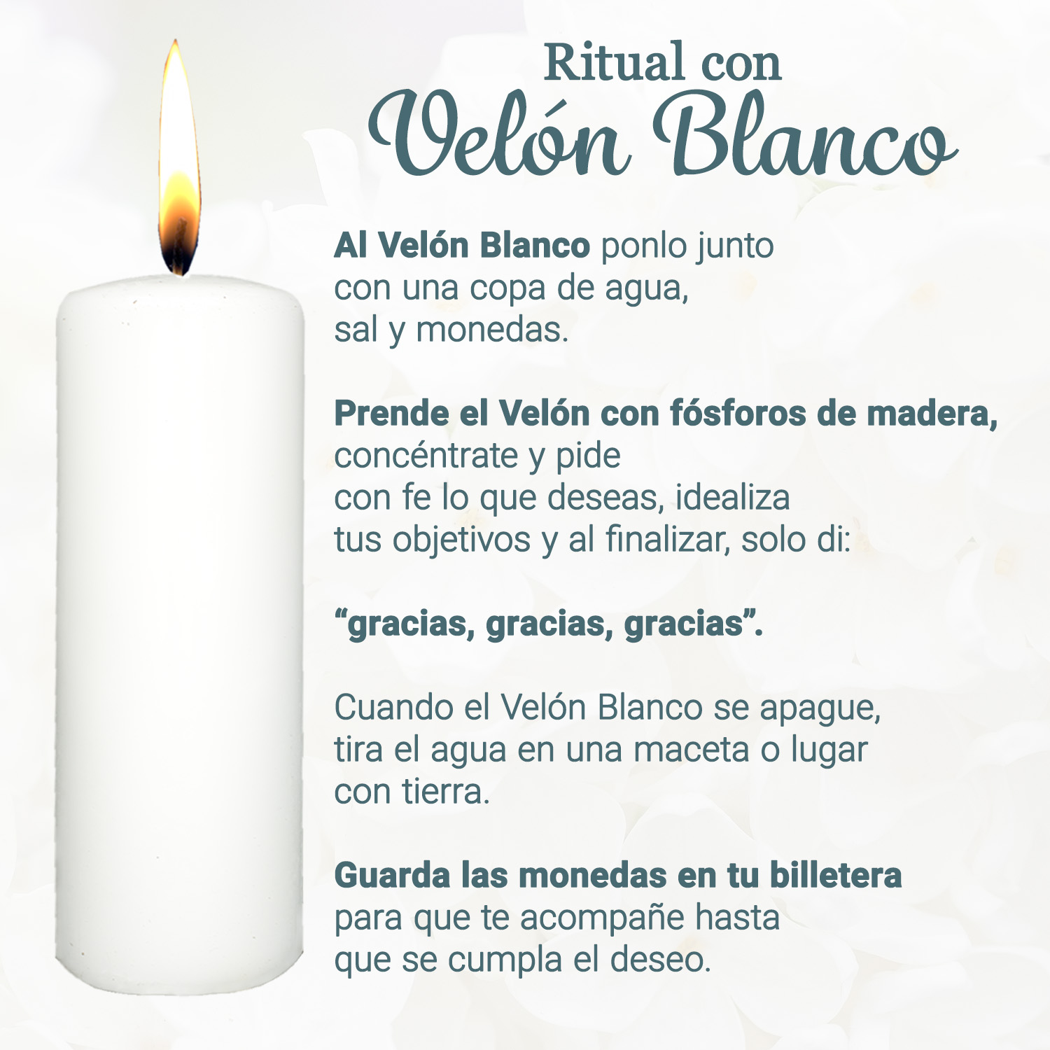 Vela Velón Cirio Blanco 19 Cm (g) Limpias Amarres Amor