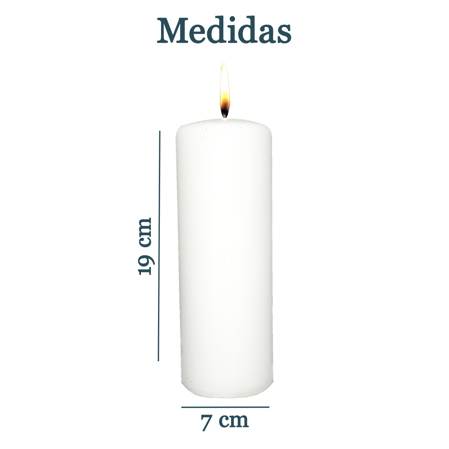 Vela Velón Cirio Blanco 19 Cm (g) Limpias Amarres Amor