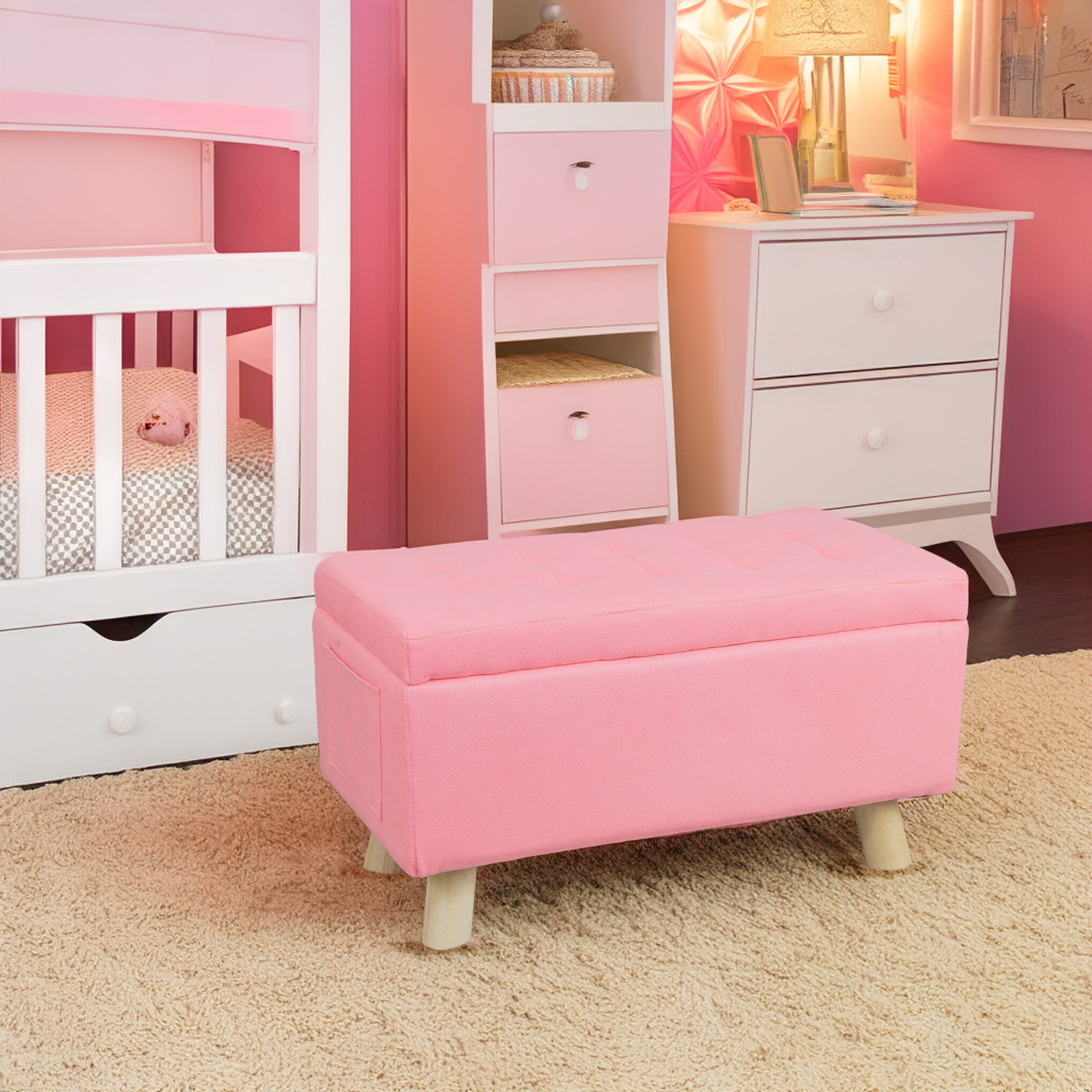 Taburete con Almacenamiento y Almohadilla Suave Bossa Zoe.