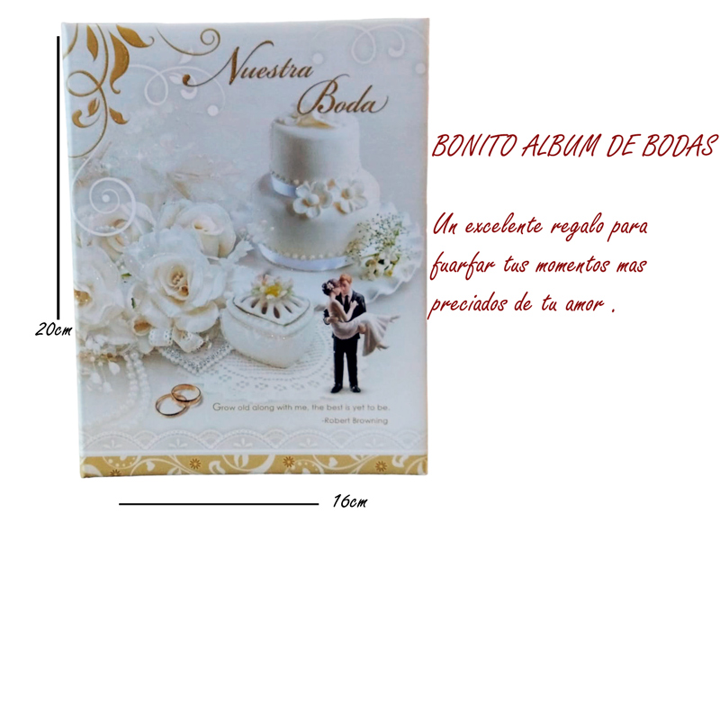 Álbum De Bodas Espacio Para 100 Fotos 5x7 Pulgadas Cojin 