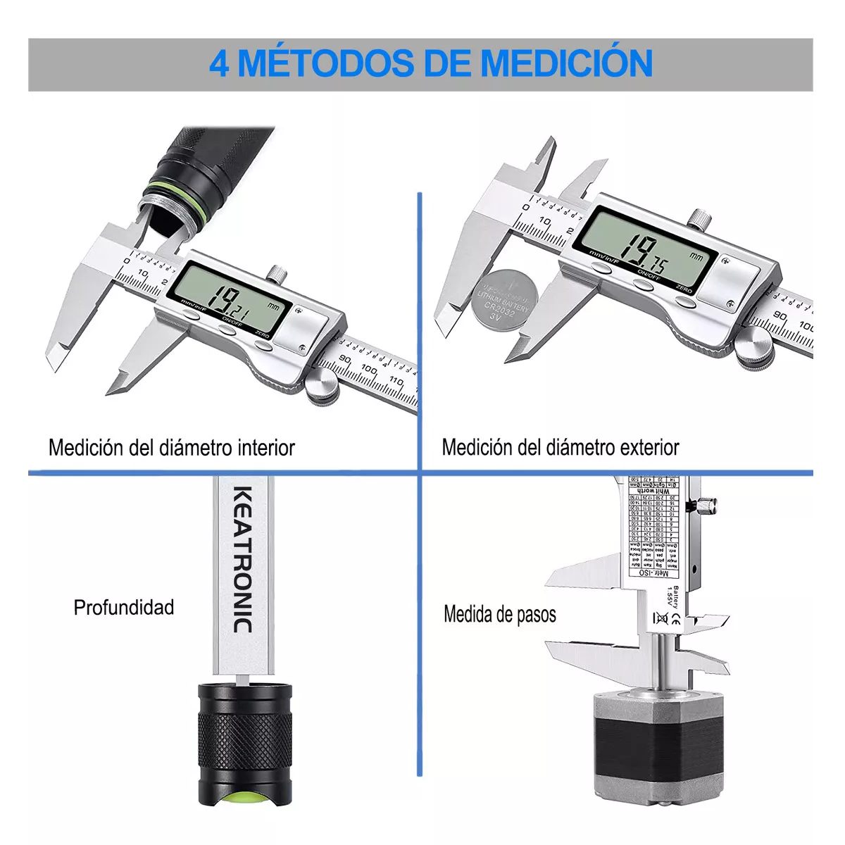 Calibrador Vernier digital profesional toda la estructura metal alta precisión uso industrial 