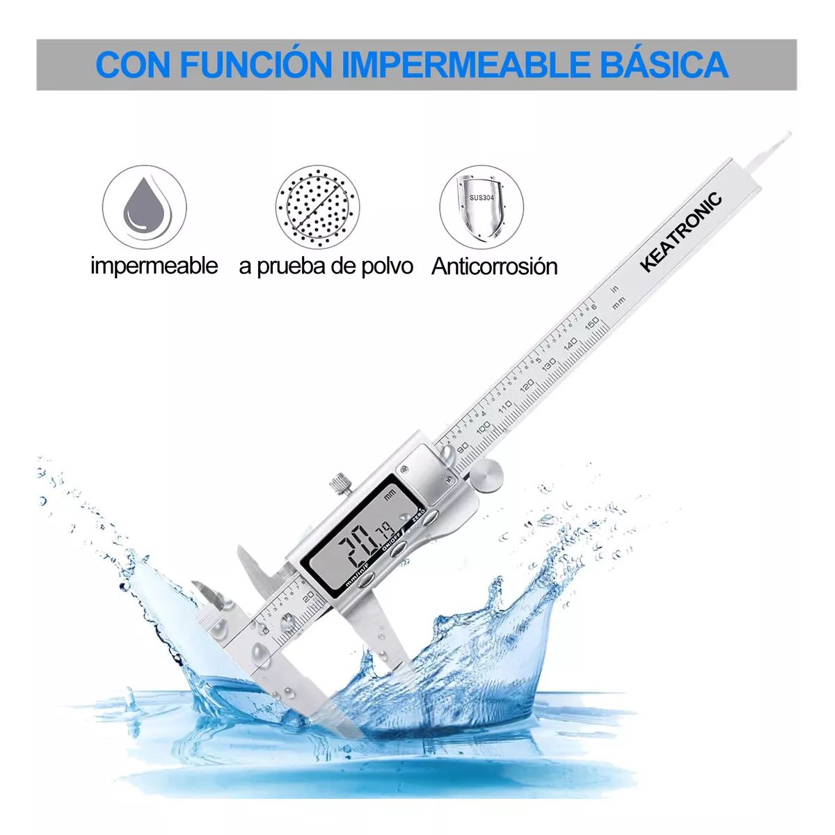 Calibrador Vernier digital profesional toda la estructura metal alta precisión uso industrial 