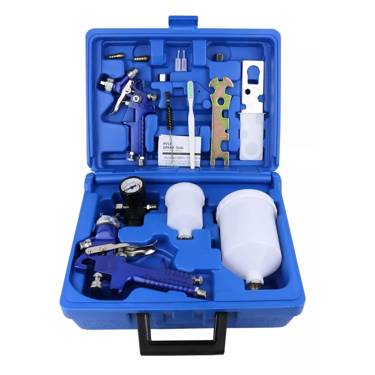 Set Pistola Paint Gravedad 0,8 Mm, 125 Ml + 1,4 Mm, 600 Ml