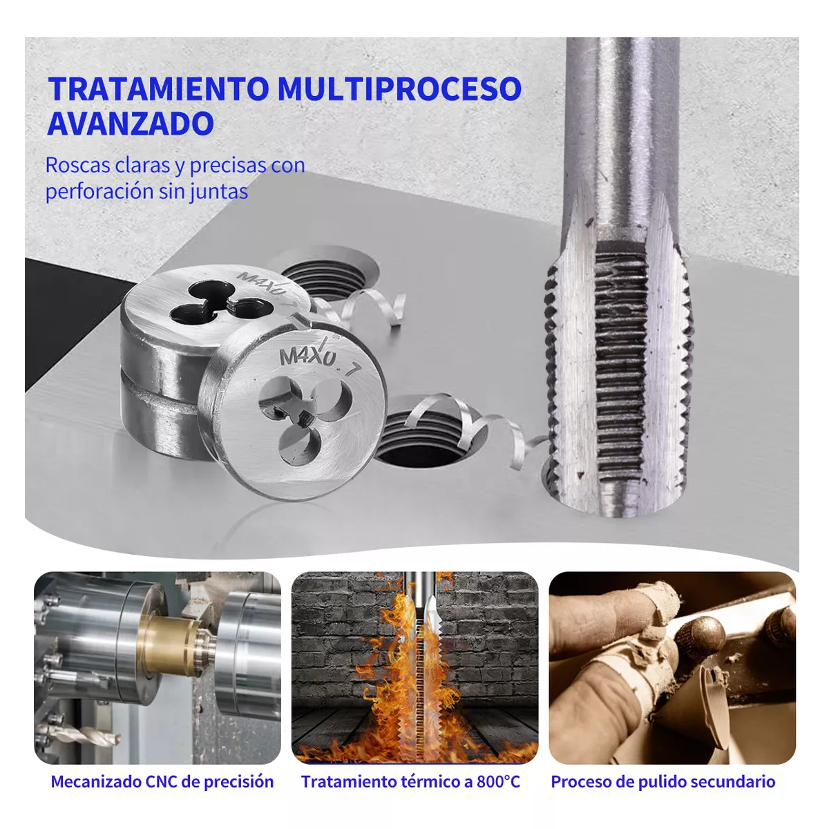 Set Machuelos Y Terraja Métrico De Acero M3-m12 40 Piezas