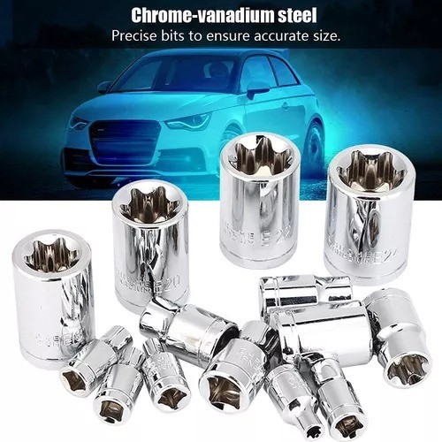 Juego De Llaves De Estrella E-torx Hembra De 14 Pieza