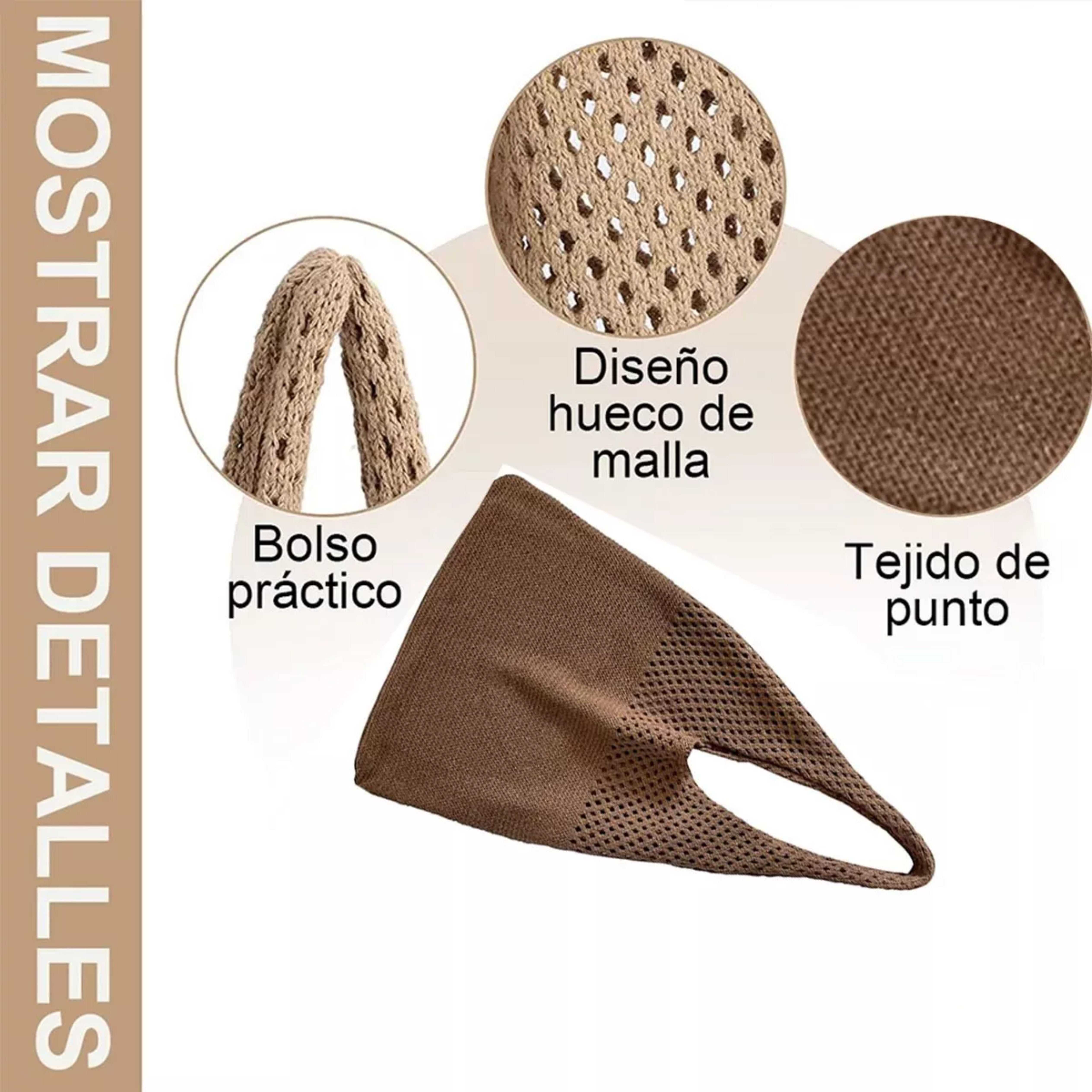 Bolso De Hombro Tejido De Mujer Para Vacaciones En La Playa.