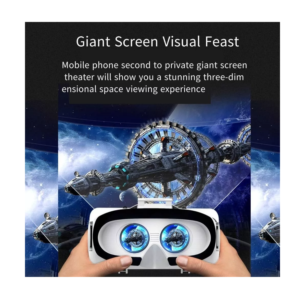 Lentes De Realidad Virtual Gafas 3d  Y Controlador Negro con Blanco .