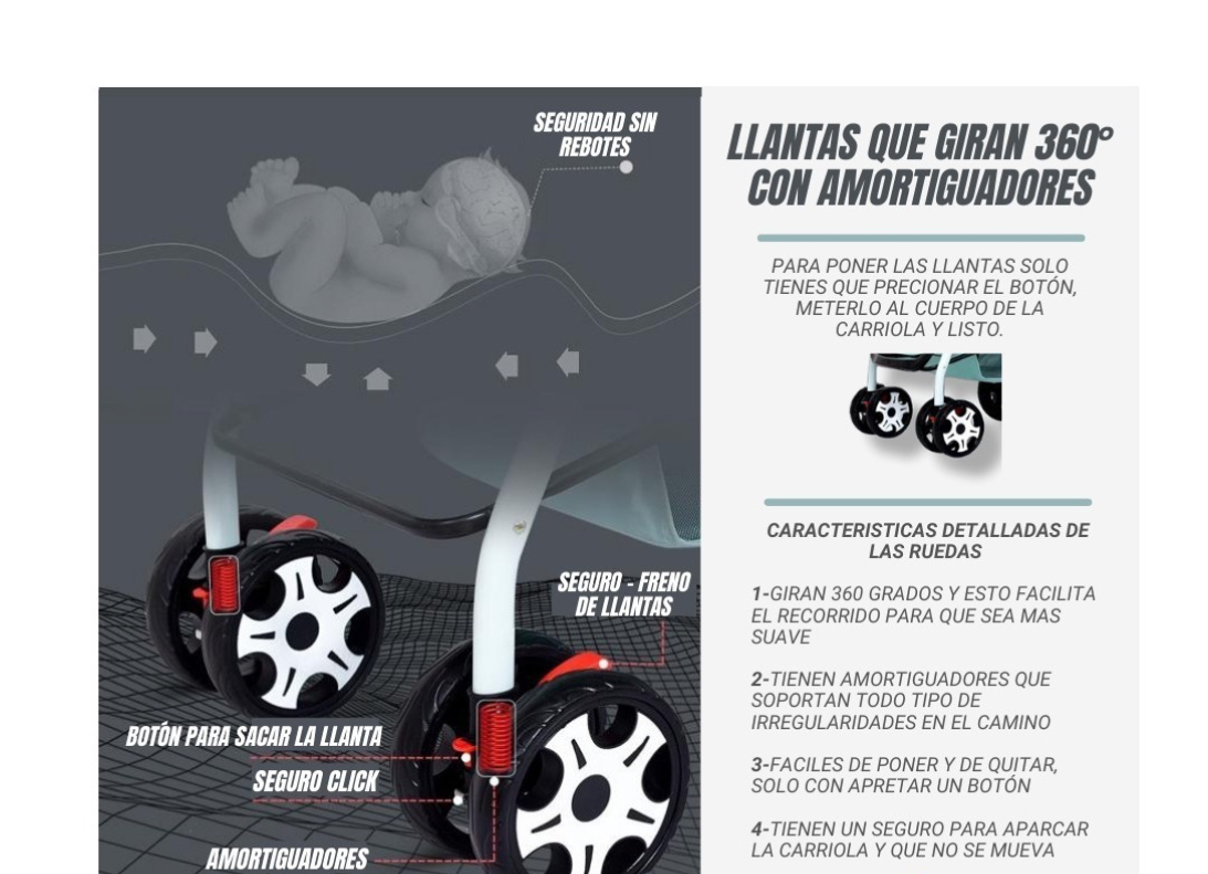 Carreola Para Bebés Niños rosa.