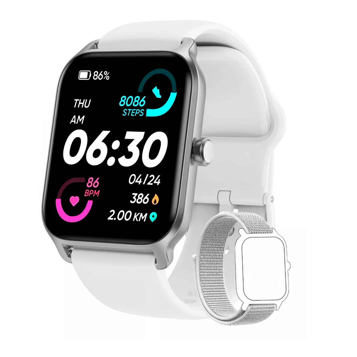 Smartwatch 1.8'' Reloj Inteligente Bluetooth Llamada Alexa Blanco