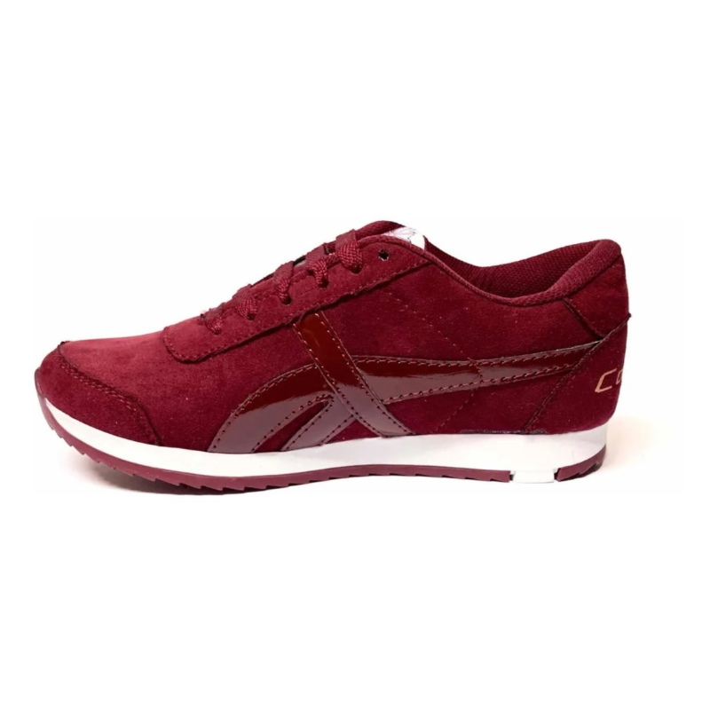 Tenis De Mujer Vino Tinto Urbanos De Moda LAS CUATAS.