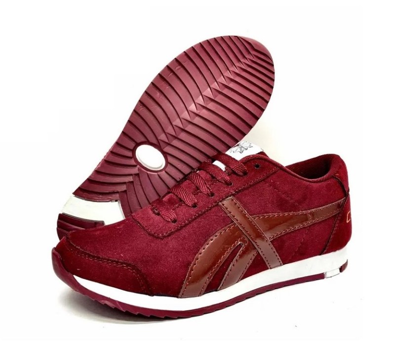Tenis De Mujer Vino Tinto Urbanos De Moda LAS CUATAS.