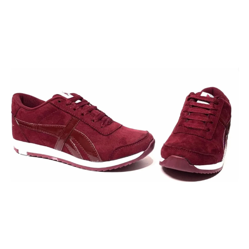Tenis De Mujer Vino Tinto Urbanos De Moda LAS CUATAS.