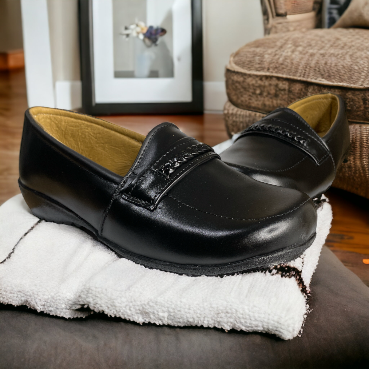 Zapato Cómodo Dama Pie Diabético O Delicado, Piel Flats LAS CUATAS.