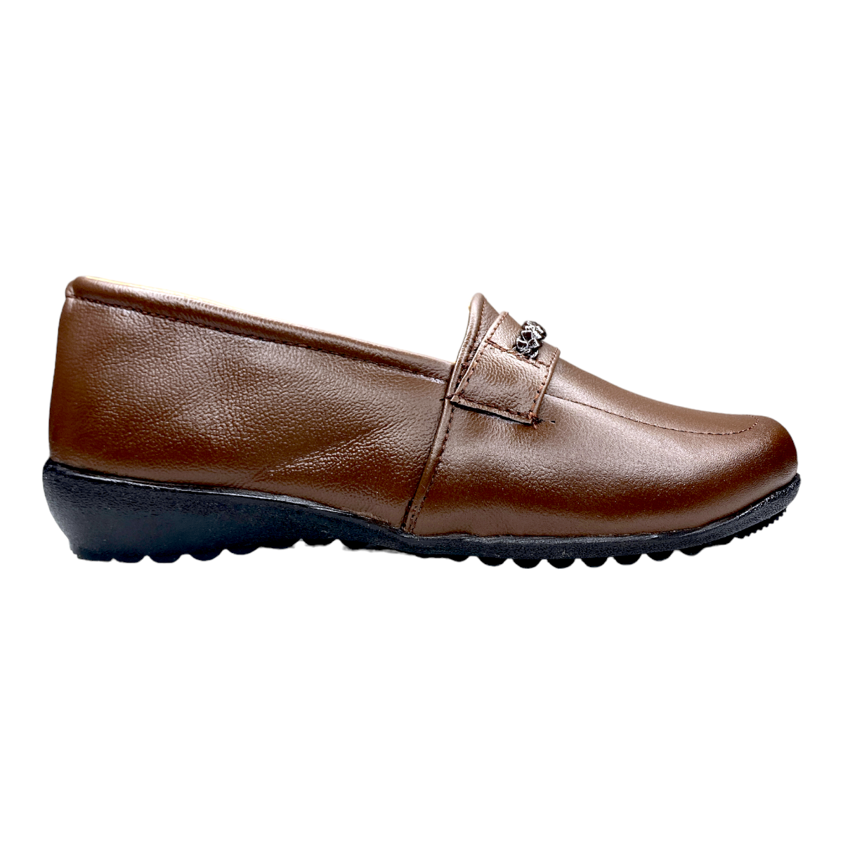 Zapato Cómodo Dama Pie Diabético O Delicado, Piel Flats Cafe LAS CUATAS.