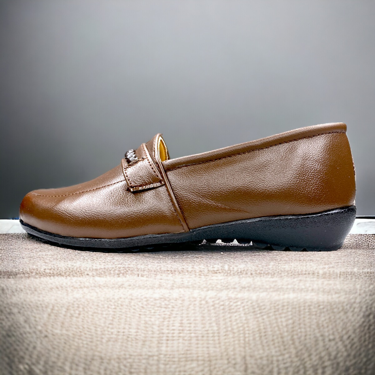 Zapato Cómodo Dama Pie Diabético O Delicado, Piel Flats Cafe LAS CUATAS.