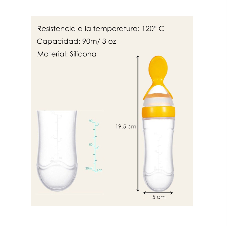 Chupón Alimentador Fruta Y Biberón Cuchara Para Papilla Bebe amarillo .