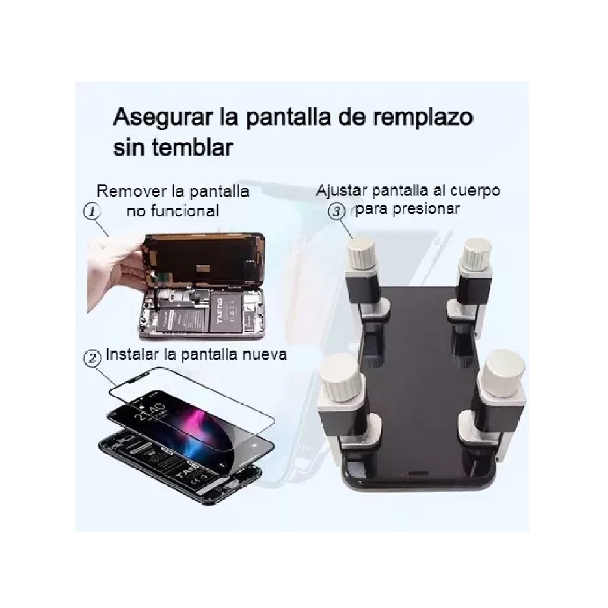Set 4 Pinzas Metal Pantalla Celular Clip Sujetadora Prensa Touch