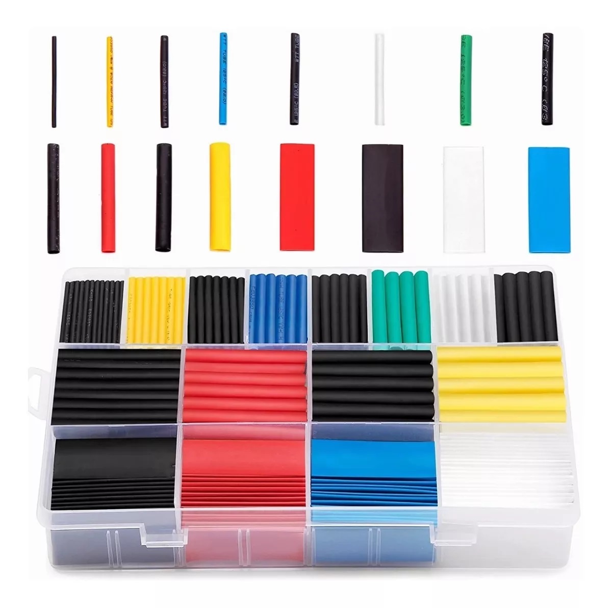 Set 800 Pcs 12 Tamaños De Tubo Termoretractil Termofil Con Caja