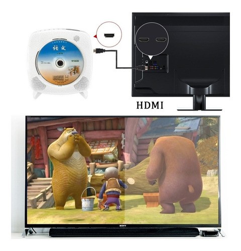 Reproductor De Cd, Dvd Bluetooth Con Montaje En Pared Color Blanco